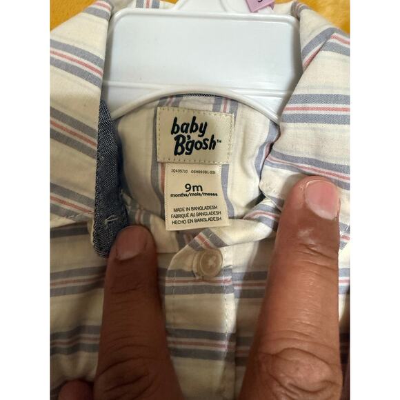 Baby Bgosh snap bottom striped button up shirt Sz 9‎ months NWT - Picture 5 of 6